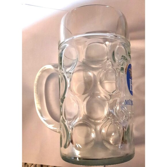 Hofbräuhaus München Beer Stein Glass Mug 1 Liter - Picture 2 of 6